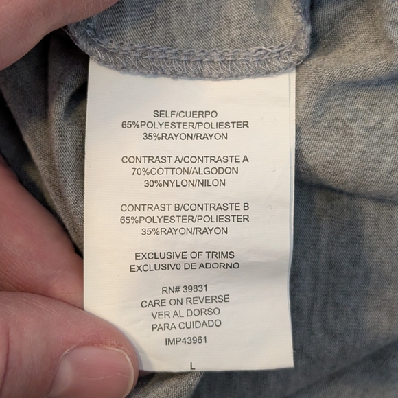 Rewind Junior's Tank Top Lace Front Gray & White Boho Layered Sleeveless Size L - Picture 6 of 7